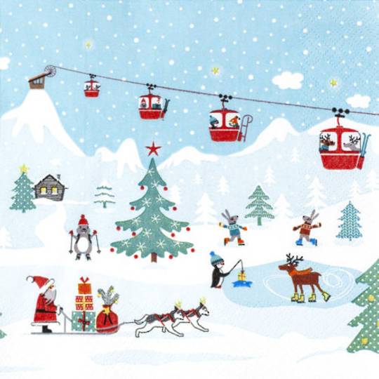 Special - 2 for 1, Paper Napkins 33cm, Ski Resort *ETA Nov